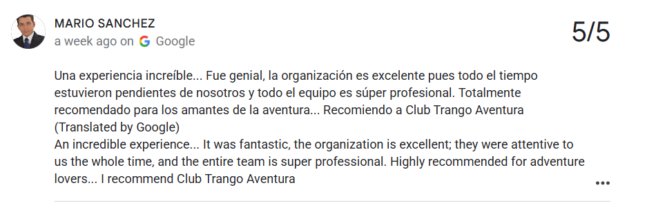 Reseña de Mario Sanchez en Google